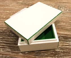 Lacquer Storage Box - White/Apple Green - Small