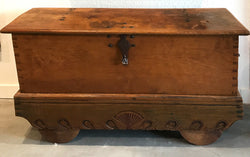 Antique Medua Teak Wedding Chest on Wheels
