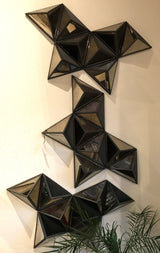 Wood and Mirror Planter - Wall Decor